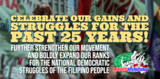 Celebrating the 25th Anniversary of MIGRANTE International in Educating, Organizing, Mobilizing our Kababayan on their Struggle for the Protection and Promotion of their Rights and Wellbeing and in Addressing the Root Causes of Forced Migration in the Philippines.
