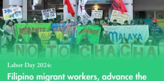 Labor Day 2024: Filipino migrant workers, advance the struggle for rights, genuine freedom and democracy! Resist Marcos Jr’s charter change, fascism and US Imperialism ! Unite with all workers of the world!
