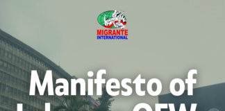 Manifesto of Lebanon OFWs and Families