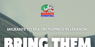 Migrante to DFA on Filipinos in Lebanon: Bring them home now!